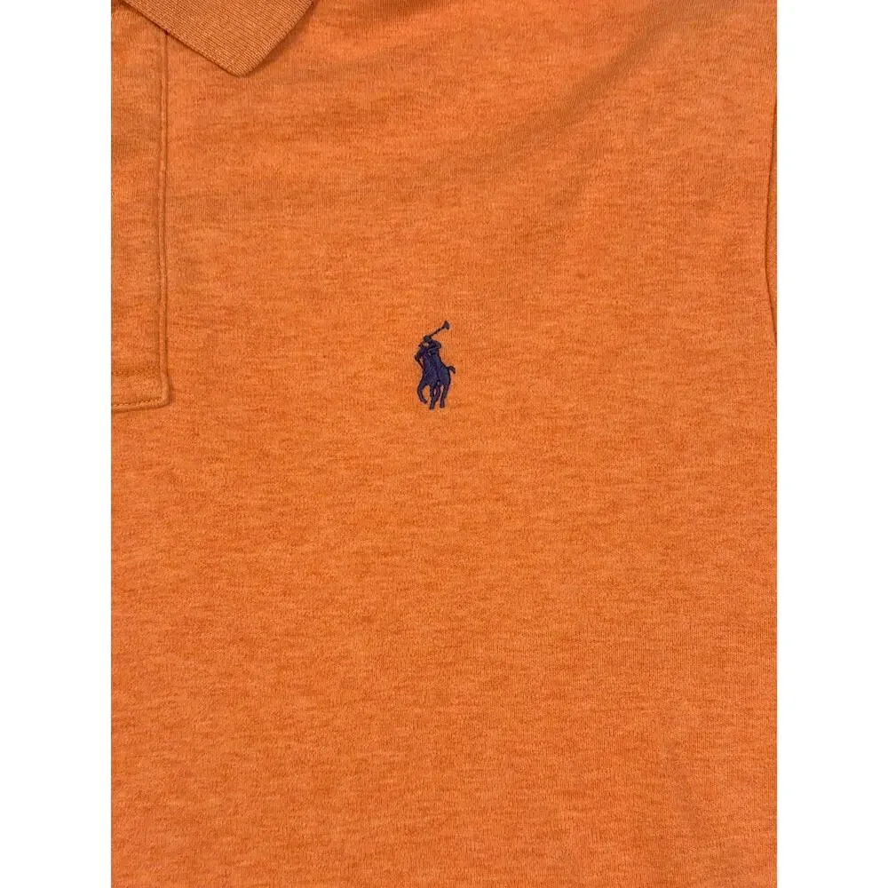 Polo Ralph Lauren Mens M Orange Short Sleeve Polo Shirt Pony Logo Preppy Golf